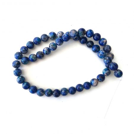 Filo di perle per braccialetti o collane Ø 6mm 46pz blue effetto marmo