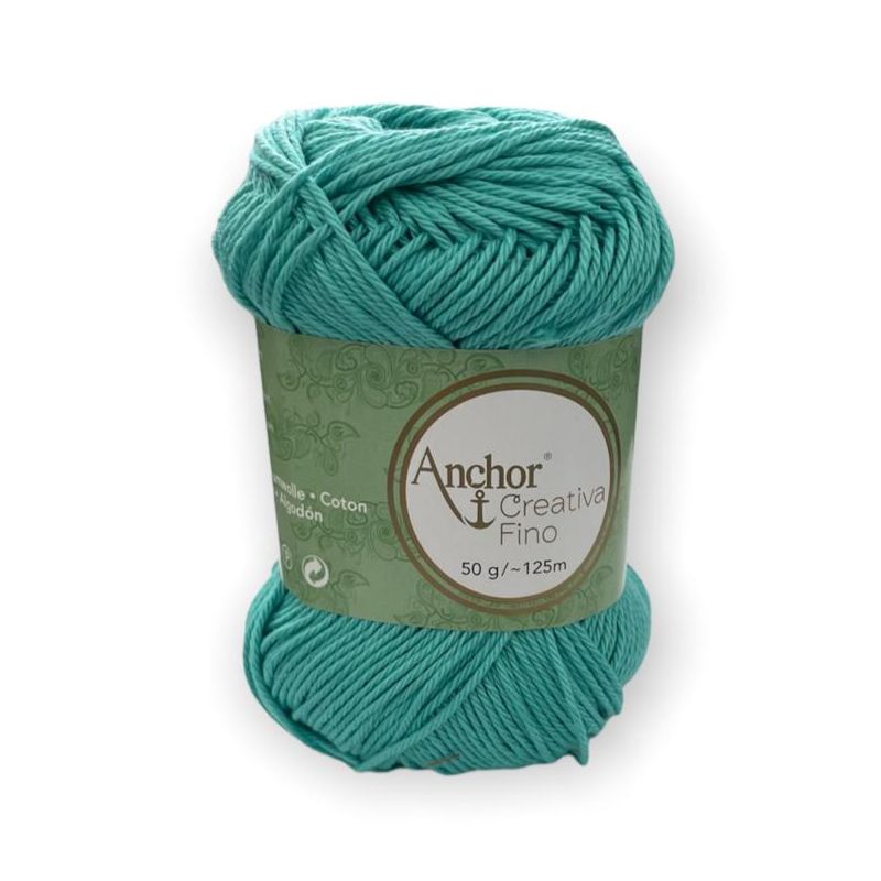 Gomitolo Cotone Anchor Creativa Fino 100%cotone 50gr, turchese n°353