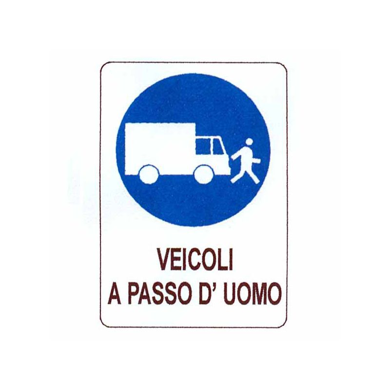 CARTELLO VEICOLI PASSO UOMO       48x 68 PLASTICA