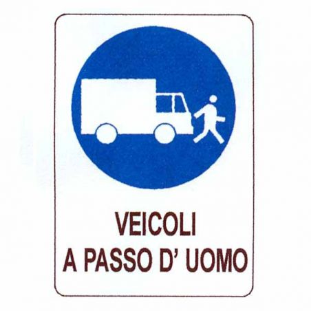 CARTELLO VEICOLI PASSO UOMO       48x 68 PLASTICA