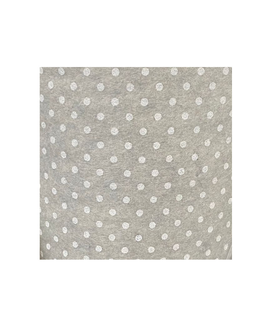 Rotolo Feltro 35x45cm Spessore 1mm, grigio pois biachi