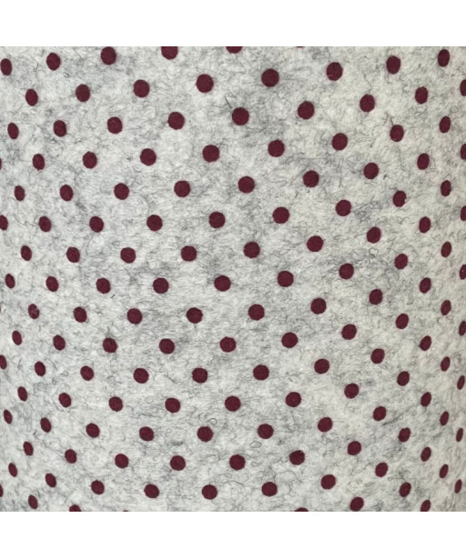 Rotolo Feltro 35x45cm Spessore 1mm, grigo pois bordeaux