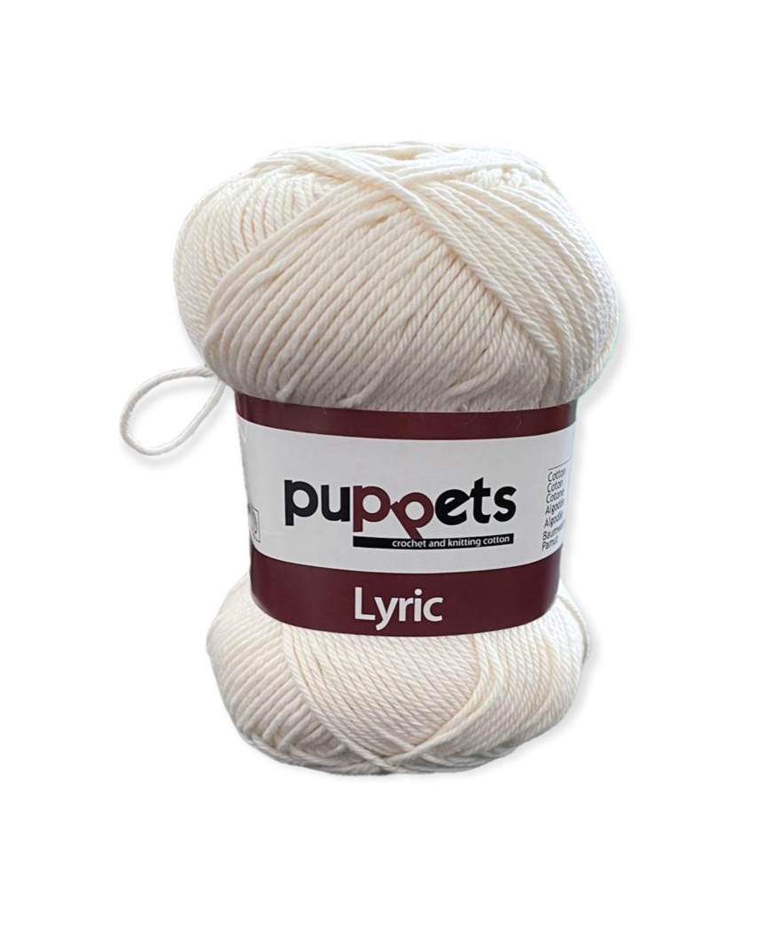 Gomitolo cotone Puppetes LYRIC, 100% cotone 50gr, avorio n° 05002