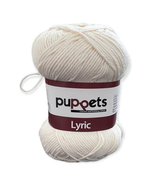 Gomitolo cotone Puppetes LYRIC, 100% cotone 50gr, avorio n° 05002