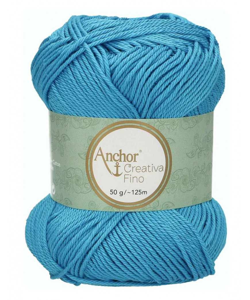 Gomitolo Cotone Anchor Creativa Fino 100%cotone 50gr, Turchese n°01334