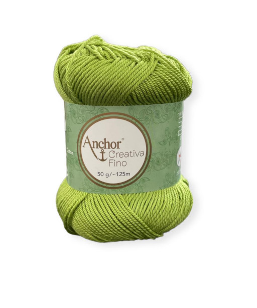 Gomitolo Cotone Anchor Creativa Fino 100%cotone 50gr, verde n°418