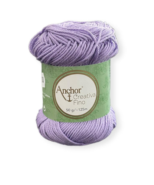 Gomitolo Cotone Anchor Creativa Fino 100%cotone 50gr, lilla n°108