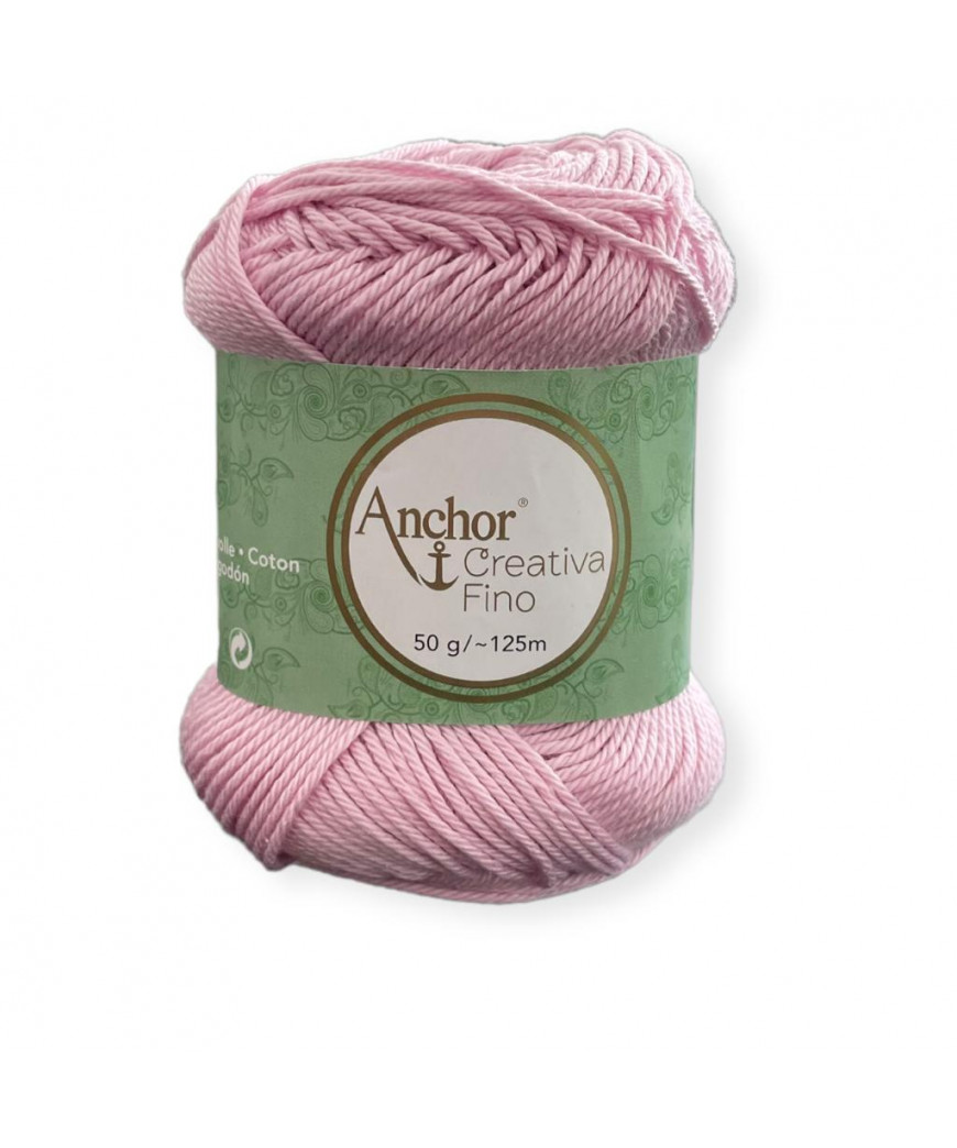 Gomitolo Cotone Anchor Creativa Fino 100%cotone 50gr, rosa n°246