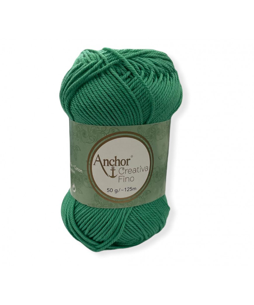 Gomitolo Cotone Anchor Creativa Fino 100%cotone 50gr, verde n°241