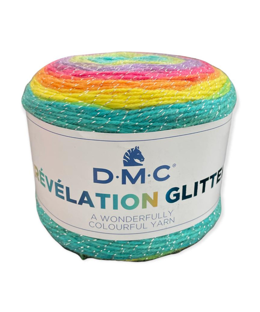 Lana DMC Révélation Glitter con Lamè Argento 520mt arcobaleno N°504