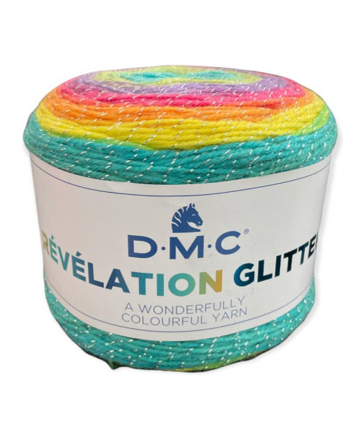 Lana DMC Révélation Glitter con Lamè Argento 520mt arcobaleno N°504