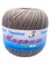 Cotone "Magnum"100% Egiziano Gasato Mercerizzato-100gr 452mt Colore Tortora n°189-Uncinetto Consigliato n°2