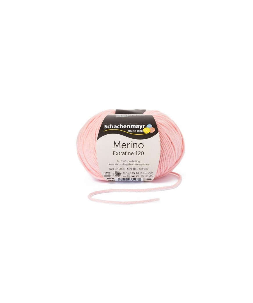 Gomitolo Lana Merino Extrafine 120 50g rosa n°135