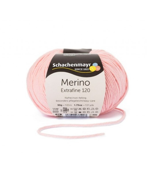 Gomitolo Lana Merino Extrafine 120 50g rosa n°135