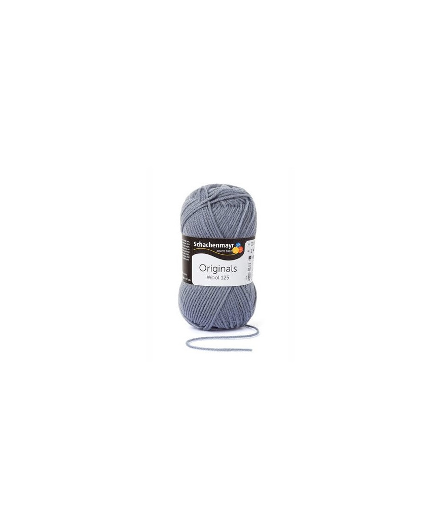 Filato Gomitolo Lana "Wool 125" 50gr-125mt-Ferri Consigliati n°4-Colore Grigio n°195