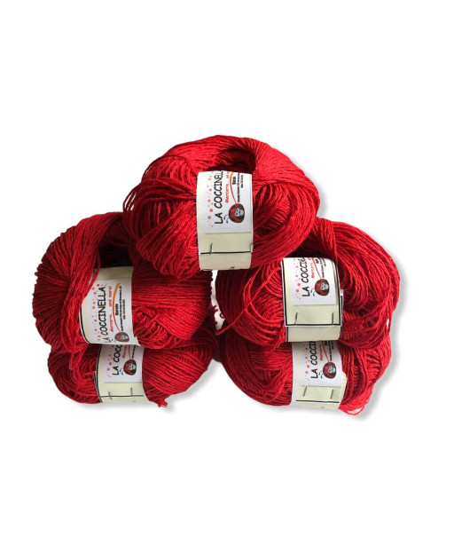 Gomitoli cotone "Cotonello" 50gr 190m c/a, confezione da 5 gomitoli, rosso