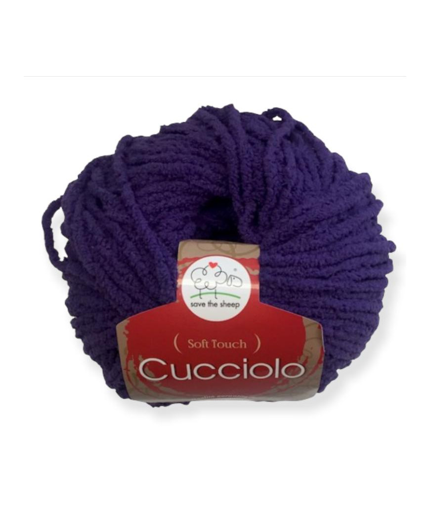 Filato Gomitolo "Cucciolo" 50gr,85mt  100%Microfibra Colore viola n°05-Ferri consigliati n° 6-6,5