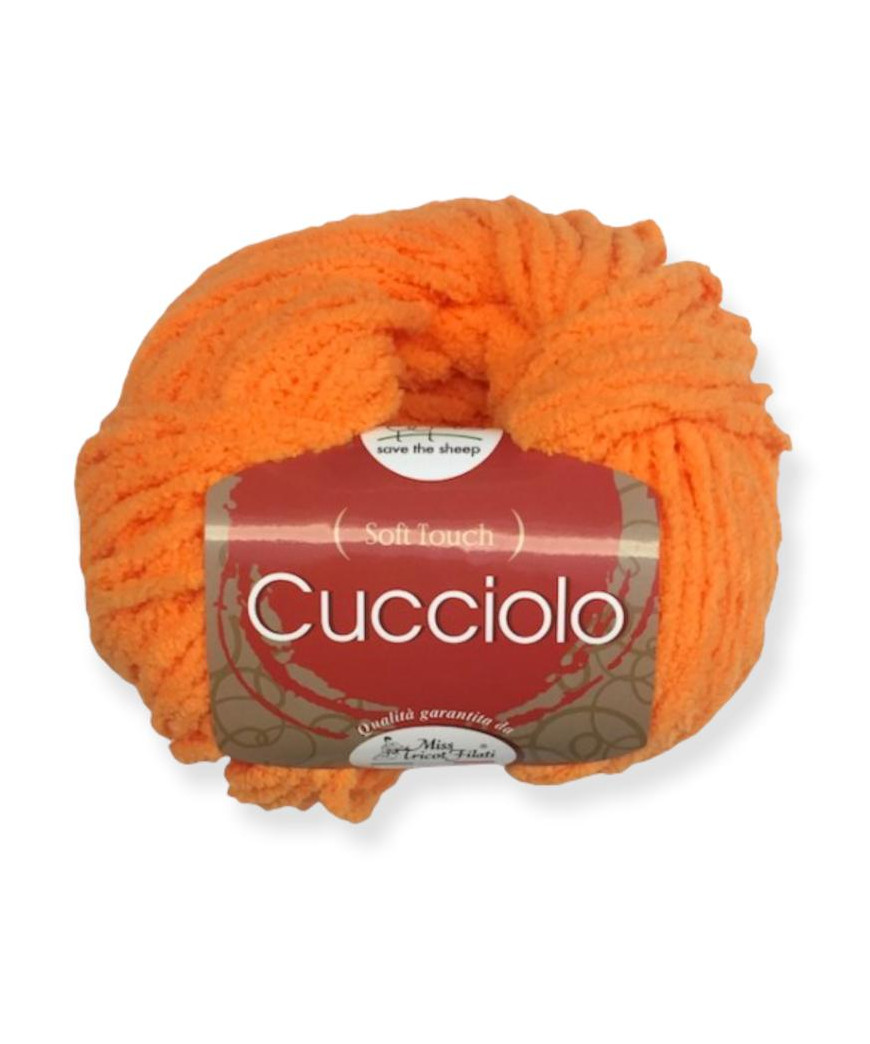 Filato Gomitolo "Cucciolo" 50gr,85mt  100%Microfibra Colore Arancione n°12-Ferri consigliati n° 6-6,5