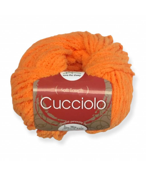 Filato Gomitolo "Cucciolo" 50gr,85mt  100%Microfibra Colore Arancione n°12-Ferri consigliati n° 6-6,5