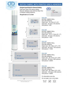 DOTZ® FABRIC ROLL Rotolo tela con griglia e adesivoTela con griglia stampata ed adesivo pronta per Dotting Freestyle di cm. 48 