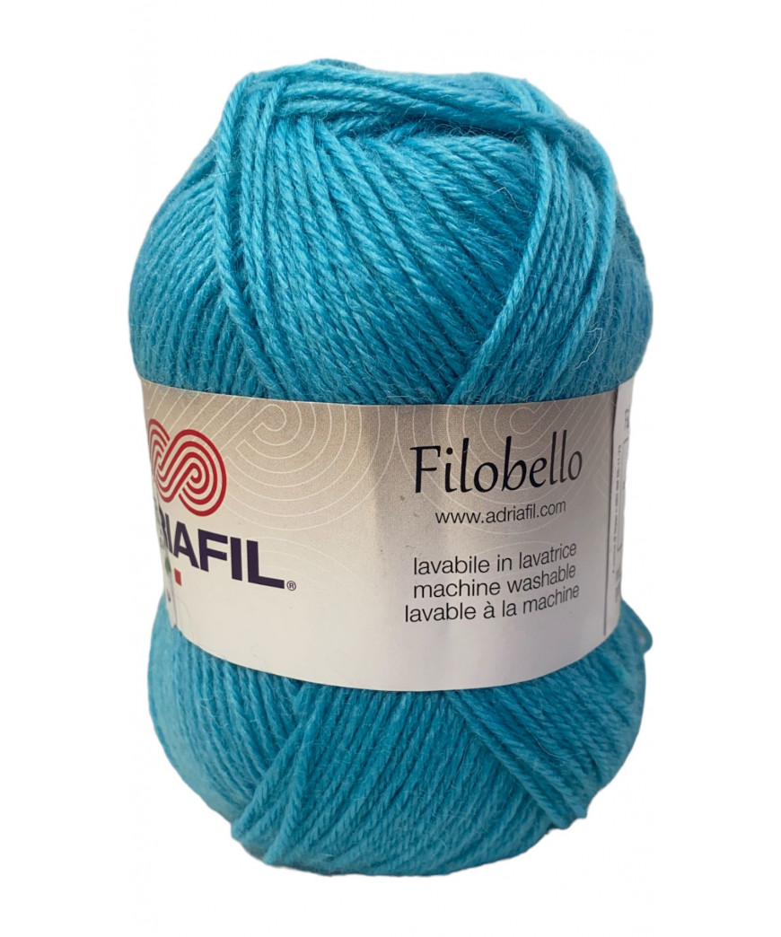 Filato Gomitolo Filobello 50gr 150mt-Colore Celesten°38 Ferri consigliati n°4