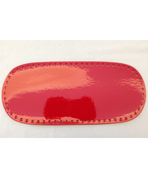 FONDO PER BORSA 40x17cm COL ECOPELLE LACCATO ROSSO