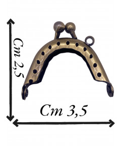 Chiusura Clic Clac Per Borsellini Colore Ottone 3,5x2,5 cm/ca