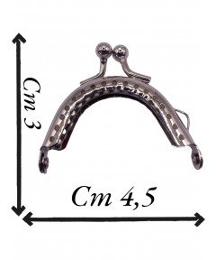 Chiusura Clic Clac Per Borsellini Colore Argento 4,5x3 cm/ca