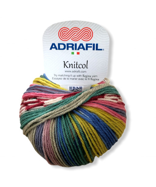 Filato Gomitolo 100% lana Adriafil Knitcol 50gr 125mt  mix color n°89 Ferri Consigliati n° 4,5