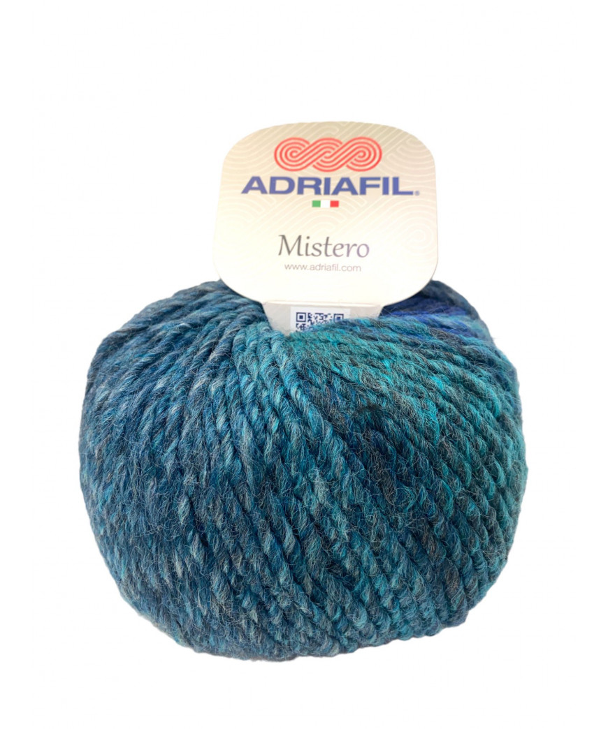 Filato Gomitolo lana Adriafil Mistero 50gr 90 mt  mix Blu n°58 ferri consigliati n°7