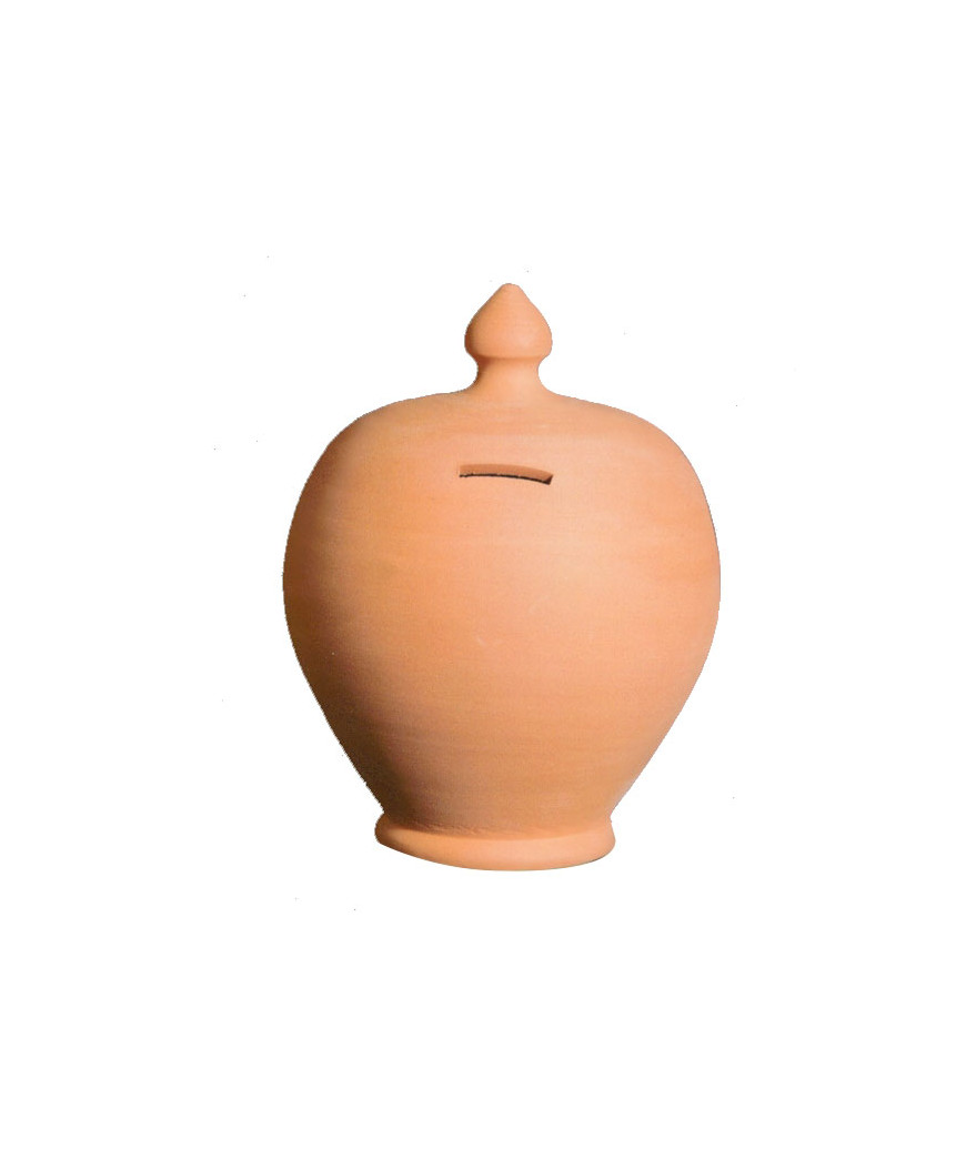 SALVADANAIO TERRACOTTA TONDO      cm 10 h 16 COLI'