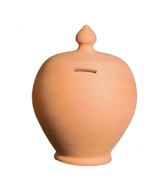 SALVADANAIO TERRACOTTA TONDO      cm 10 h 16 COLI'