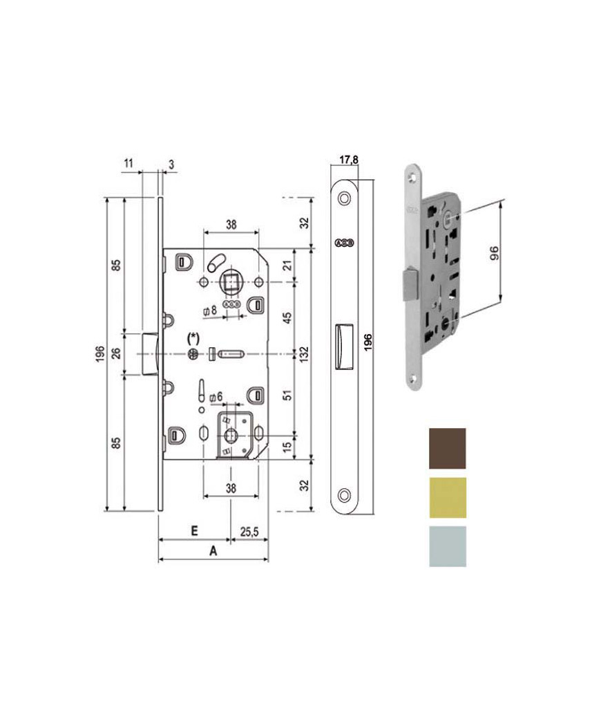 SERRATURA INF.LEGNO MEDIANA E50 BAGNO CR  1102 AGB