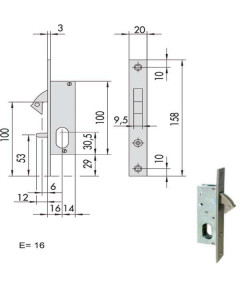 SERRATURA INFILARE MONTANTI ALL    45010-16-0 CISA