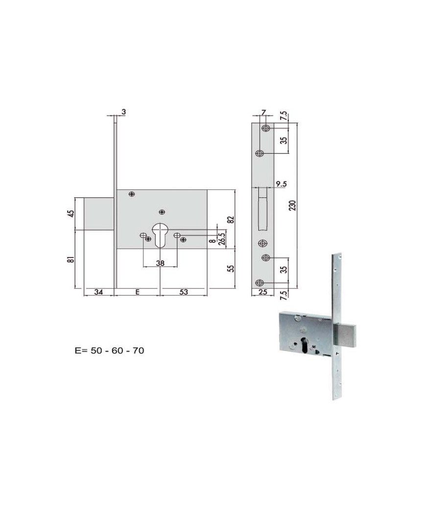 SERRATURA INFILARE FERRO           56010-70-0 CISA