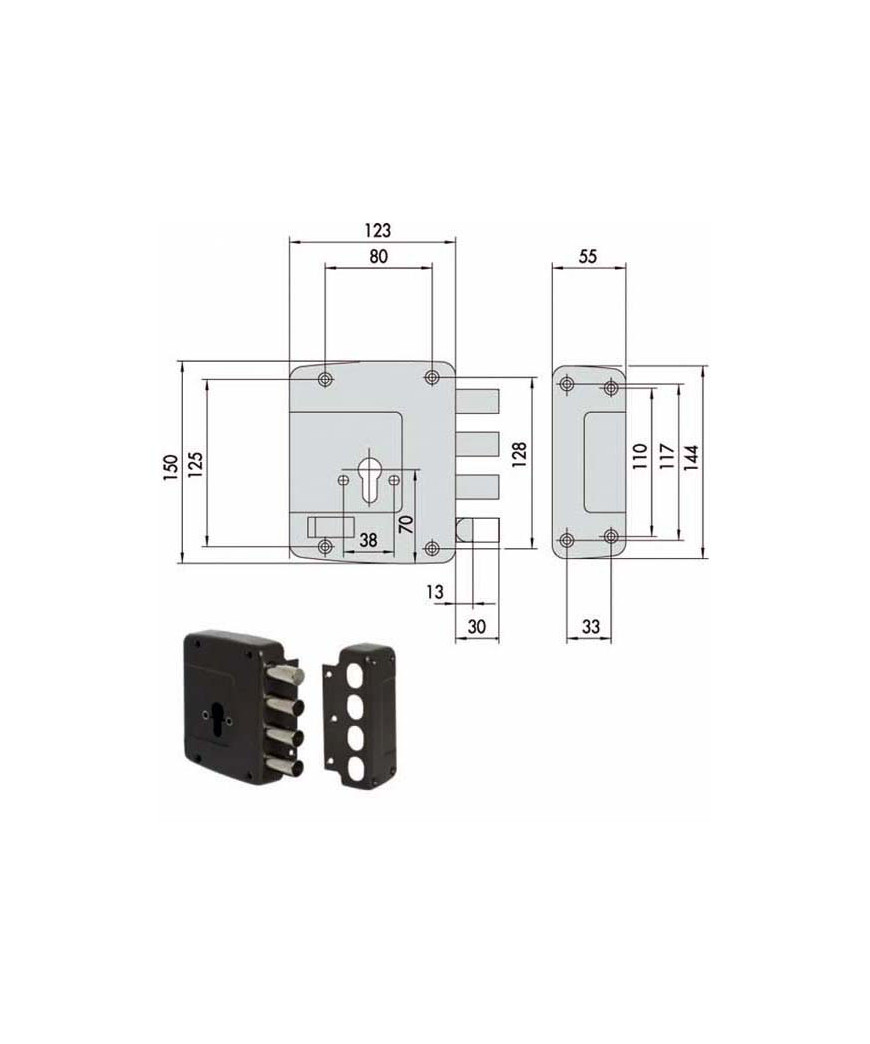 SERRATURA SICUREZZA SEMPLICE SX    56152-60-2 CISA