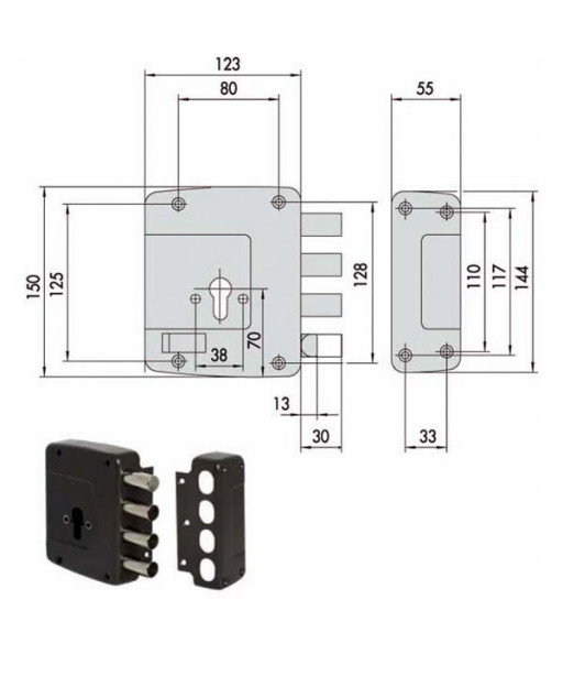 SERRATURA SICUREZZA SEMPLICE SX    56152-60-2 CISA