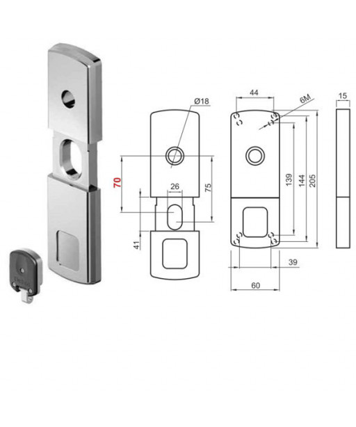 PROTETTORE SERRANDE MAGNETICO 39x139   MG812 DISEC