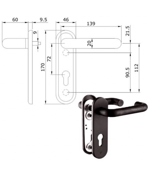 MANIGLIA SERR.TAGLIAFUOCO Pz 2         032415 ISEO