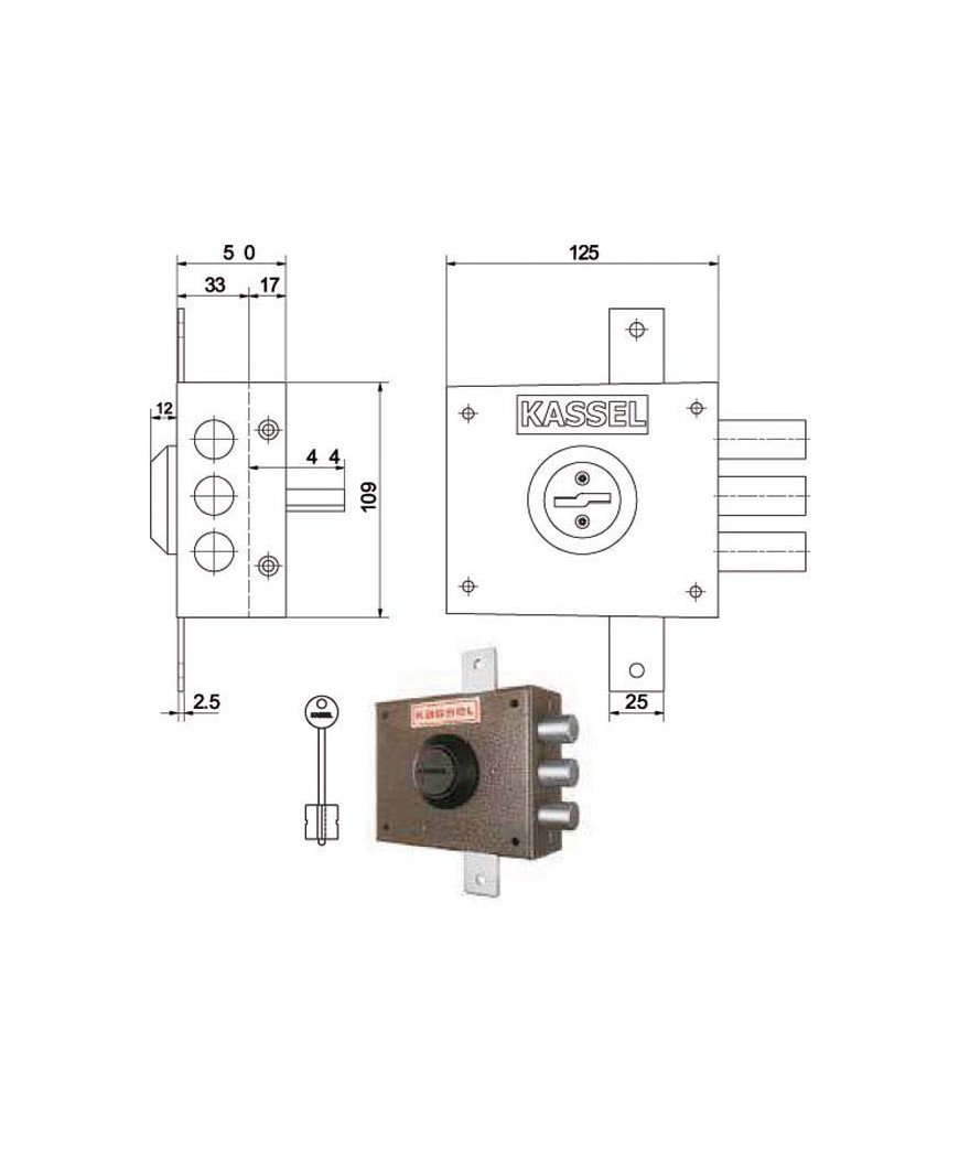 SERRATURA SIC.TRIPLICE DX DM           1201 KASSEL