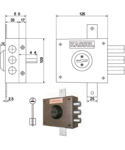 SERRATURA SIC.TRIPLICE DX DM           1201 KASSEL