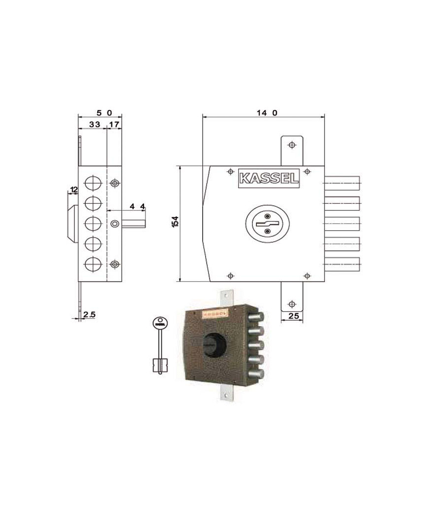 SERRATURA SIC.TRIPLICE DX DM           1301 KASSEL