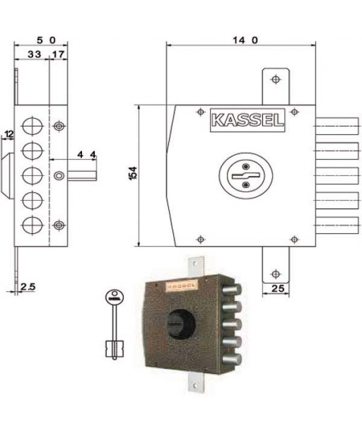 SERRATURA SIC.TRIPLICE DX DM           1301 KASSEL