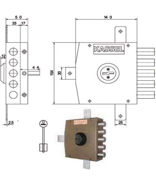 SERRATURA SIC.QUINTUPLICE DX DM        1501 KASSEL