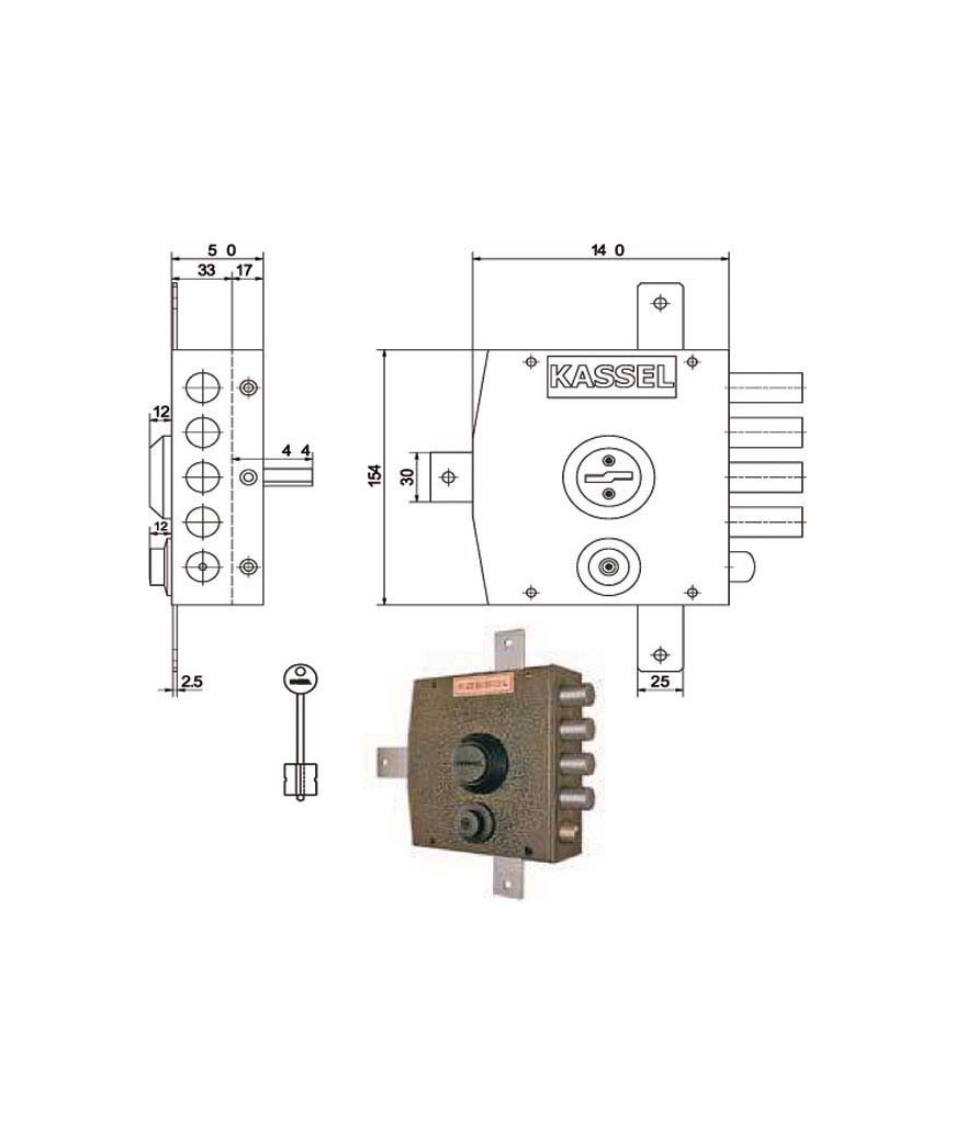 SERRATURA SIC.QUINTUPLICE DX DM        1551 KASSEL