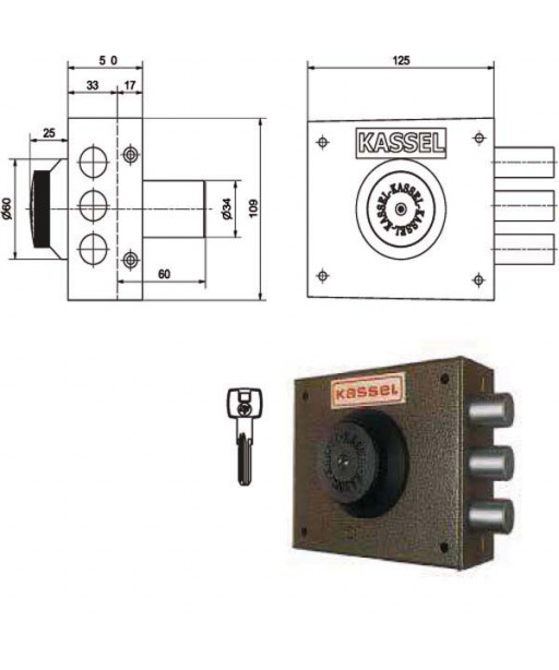 SERRATURA SIC.SEMPLICE DX POMPA     2001/CP KASSEL