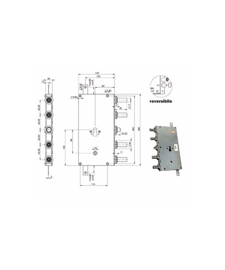 SERRATURA SIC.TRIPLICE CIL. E82 ARIETE 5933/B MOIA