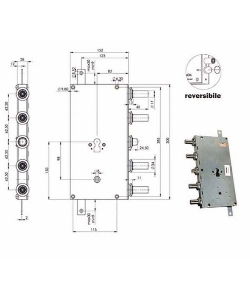 SERRATURA SIC.TRIPLICE CIL. E82 ARIETE 5933/B MOIA