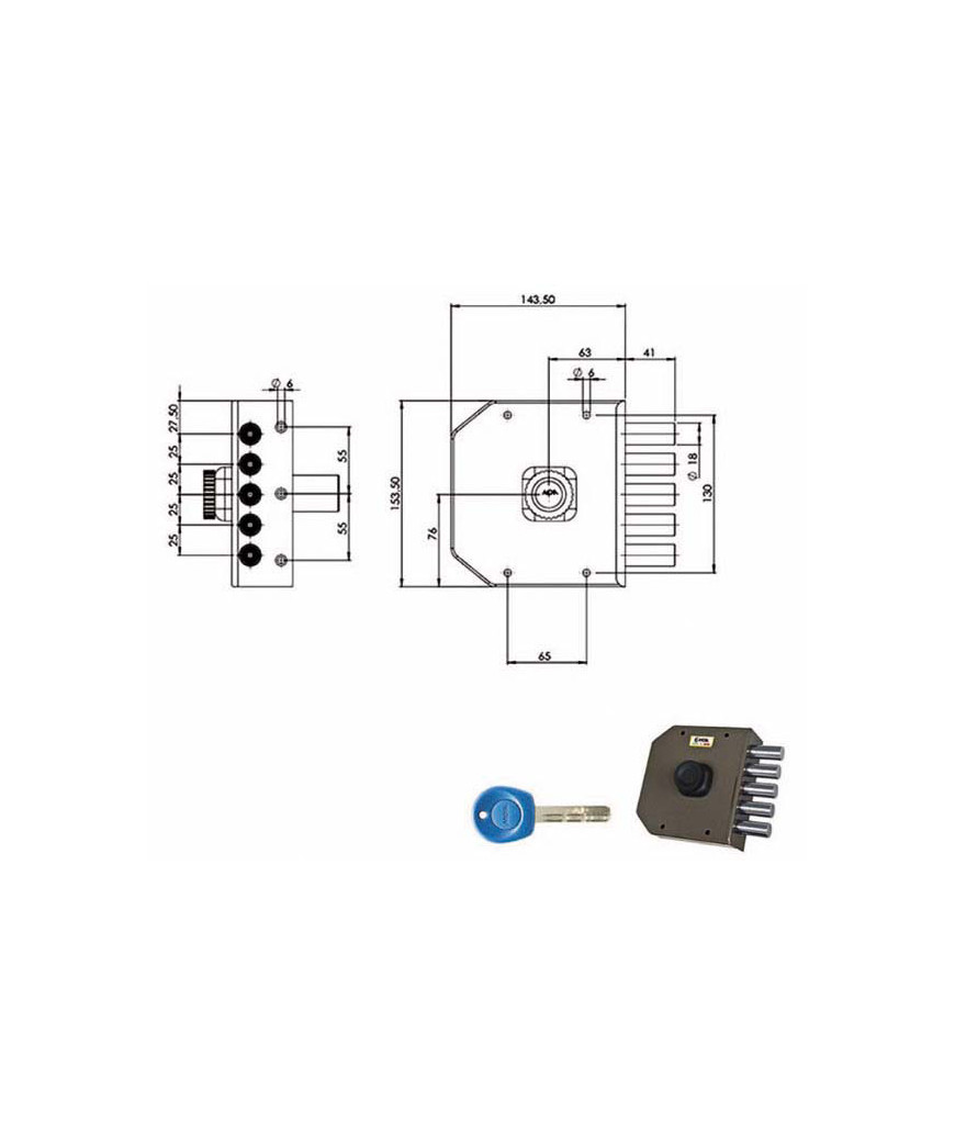 SERRATURA SIC.SEMPLICE DX POMPA         JM421 MOIA