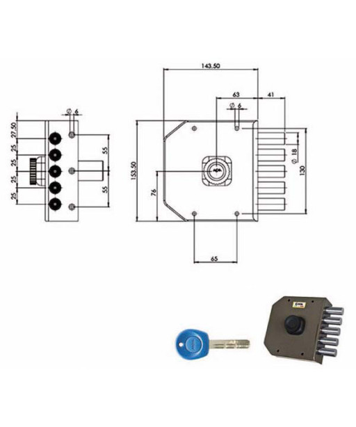 SERRATURA SIC.SEMPLICE DX POMPA         JM421 MOIA